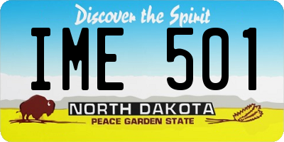 ND license plate IME501