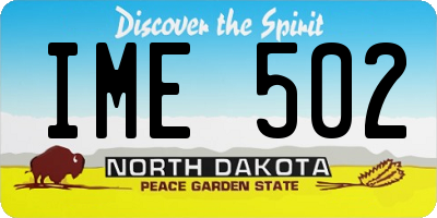 ND license plate IME502