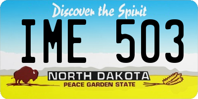 ND license plate IME503