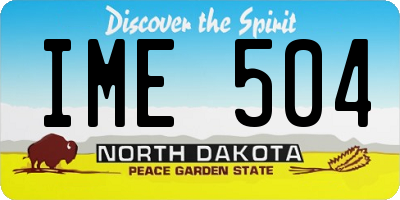 ND license plate IME504