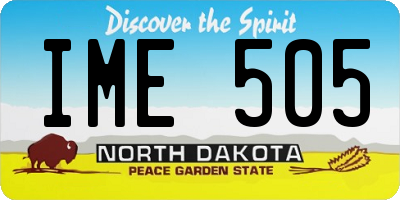 ND license plate IME505