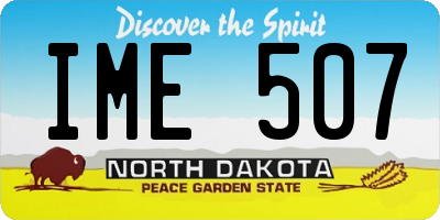 ND license plate IME507