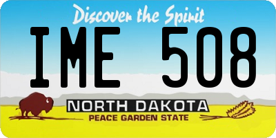 ND license plate IME508