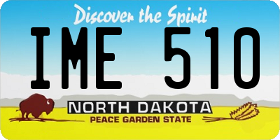 ND license plate IME510