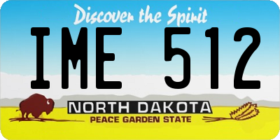 ND license plate IME512
