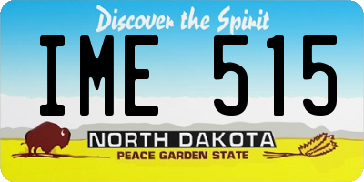 ND license plate IME515