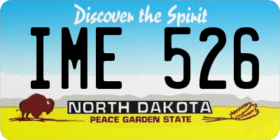ND license plate IME526