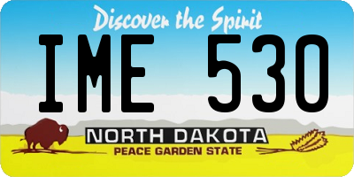 ND license plate IME530