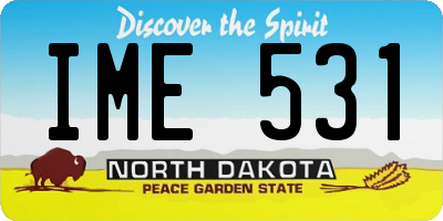 ND license plate IME531