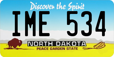 ND license plate IME534