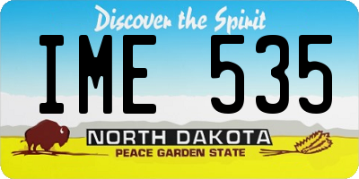 ND license plate IME535