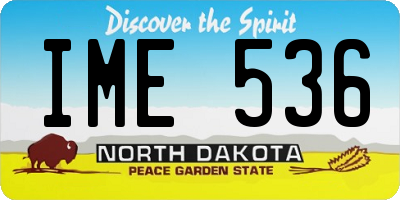 ND license plate IME536