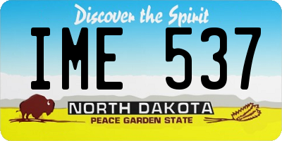 ND license plate IME537
