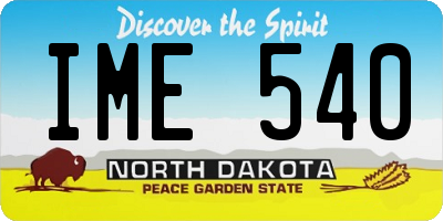 ND license plate IME540