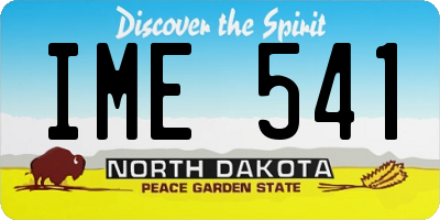 ND license plate IME541