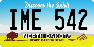 ND license plate IME542
