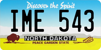 ND license plate IME543