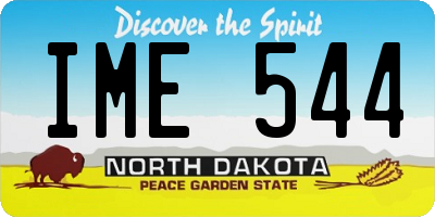 ND license plate IME544