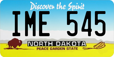 ND license plate IME545