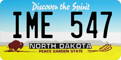 ND license plate IME547