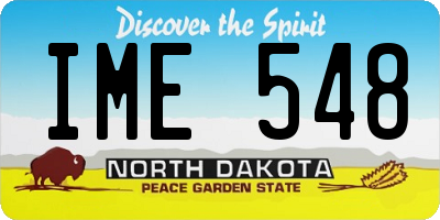 ND license plate IME548