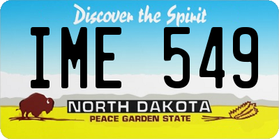 ND license plate IME549