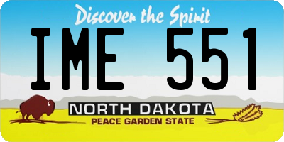 ND license plate IME551