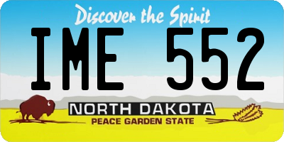 ND license plate IME552