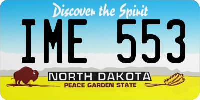 ND license plate IME553