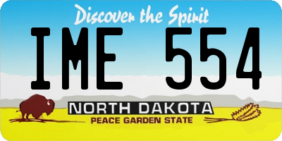 ND license plate IME554