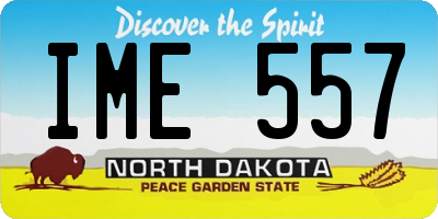 ND license plate IME557