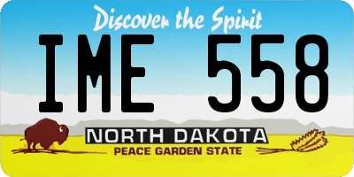 ND license plate IME558
