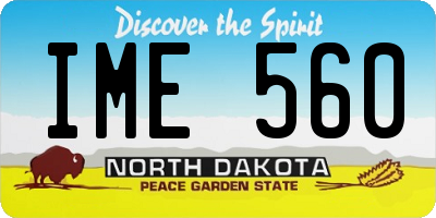ND license plate IME560