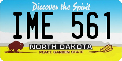 ND license plate IME561