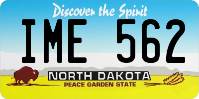 ND license plate IME562