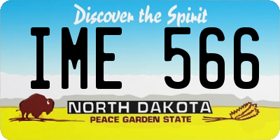 ND license plate IME566