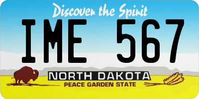 ND license plate IME567