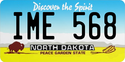 ND license plate IME568