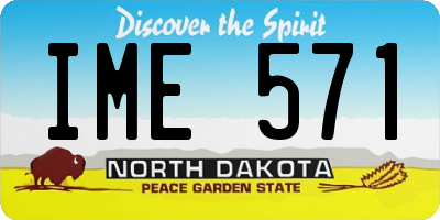 ND license plate IME571