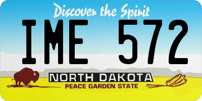ND license plate IME572