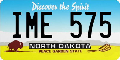 ND license plate IME575