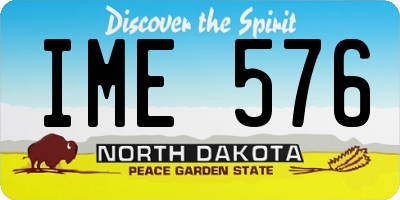 ND license plate IME576