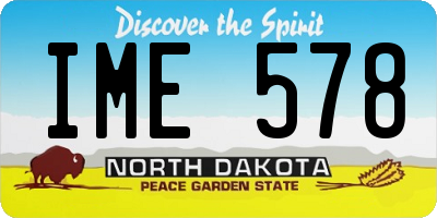 ND license plate IME578