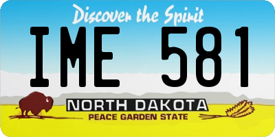 ND license plate IME581