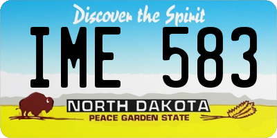 ND license plate IME583