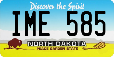 ND license plate IME585