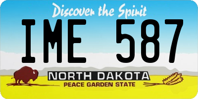 ND license plate IME587