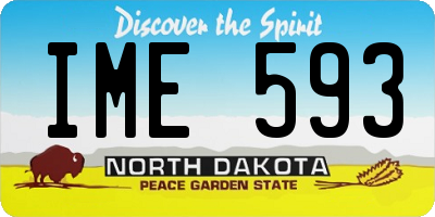 ND license plate IME593