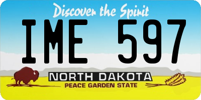ND license plate IME597