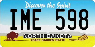 ND license plate IME598